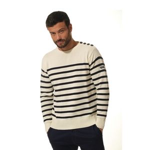 Hublot marine style long sleeve white with blue stripped knit sweater Sz L